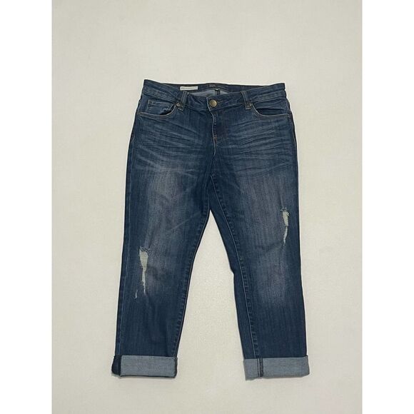 Kut From The Kloth Reese Distressed Denim Ankle Jeans Medium Wash 6 Petite - Picture 7 of 13
